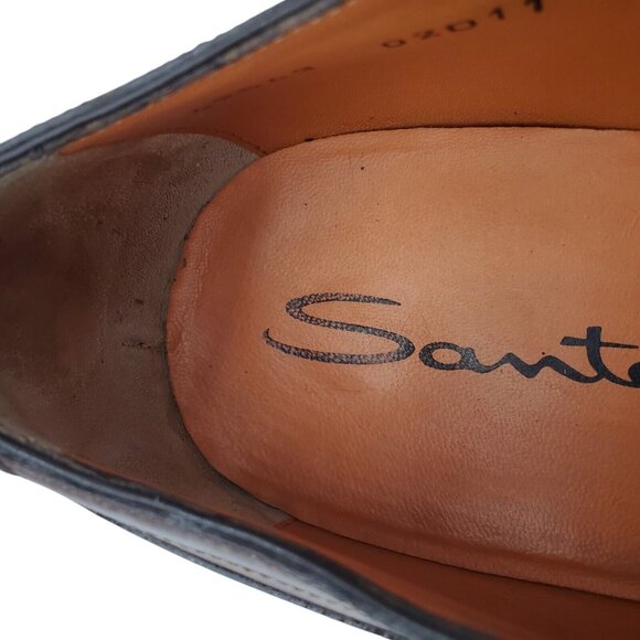 SANTONI Mens 'Salem' Brown Burnished Leather Cap Toe Oxfords Sz 11 D Italy $730 - Picture 11 of 14